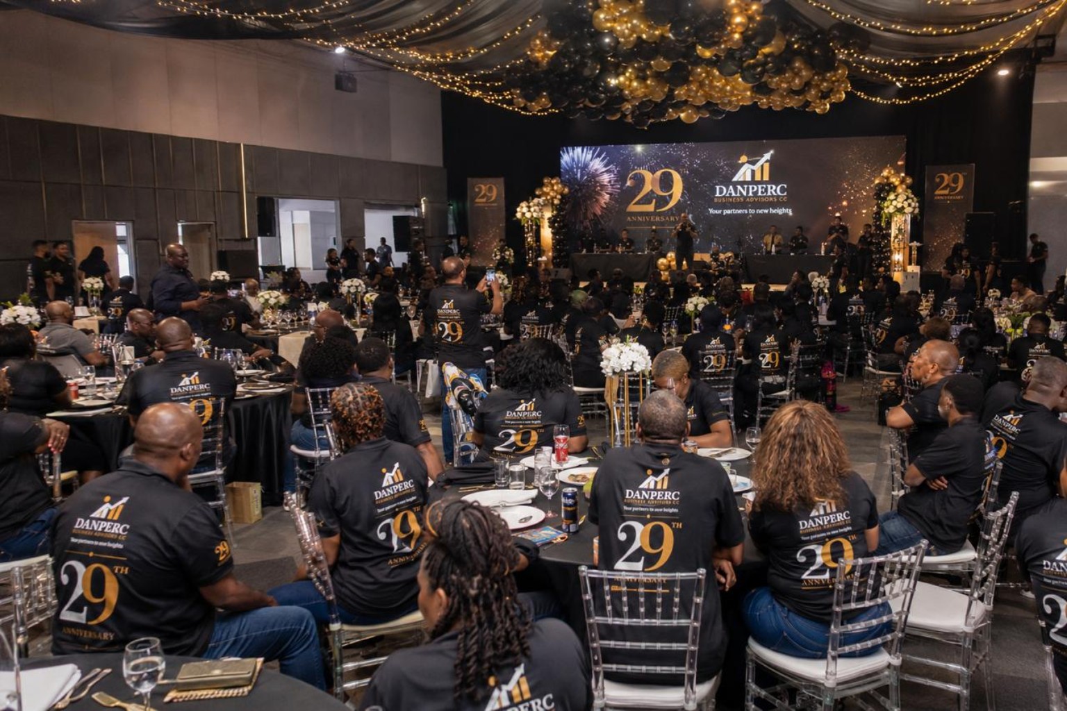 Danperc team and guests celebrating the 29th anniversary
